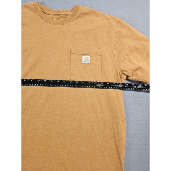 Carhartt Men's Original Fit Long Sleeve Pocket T Shirt Tan Size Large K87 BRN - Picture 5 of 7